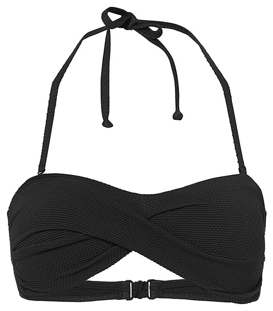 Bandeau Textured Bikini Top - Black 4 of 4