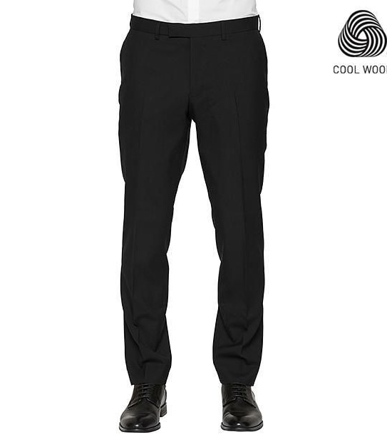 Cool Wool Suit Trousers - Black