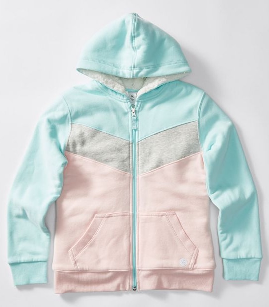 Spliced Sherpa Zip Through Hoodie