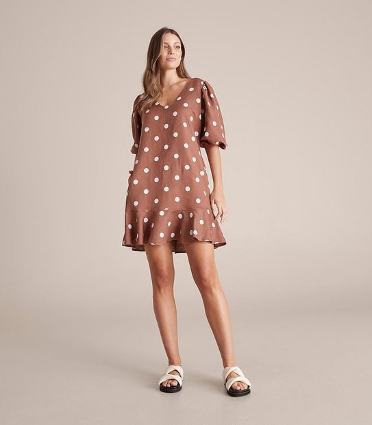 Preview Linen Blend Mini Dress