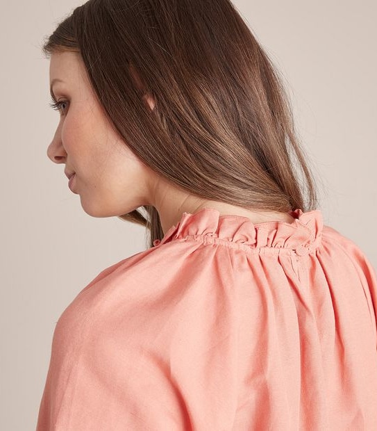 Preview Linen Blend Frill Neck Blouse
