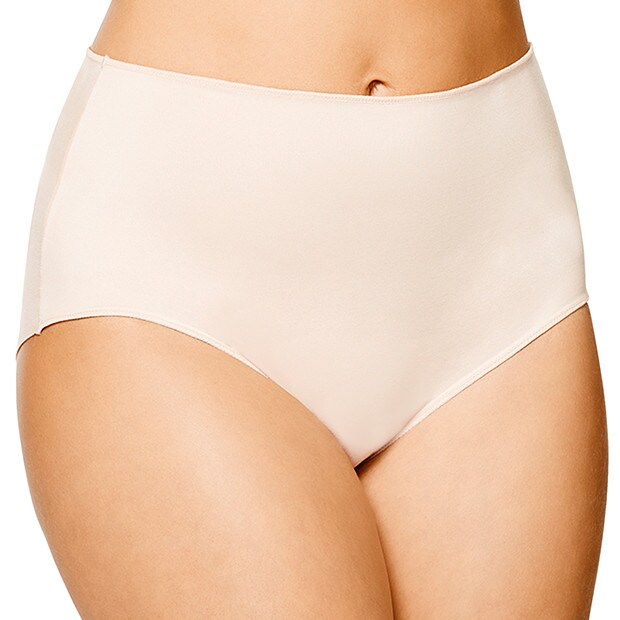 No Show Silicone Full Briefs - Taupe