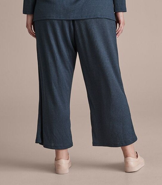 Curve Rib Wide Leg Pants