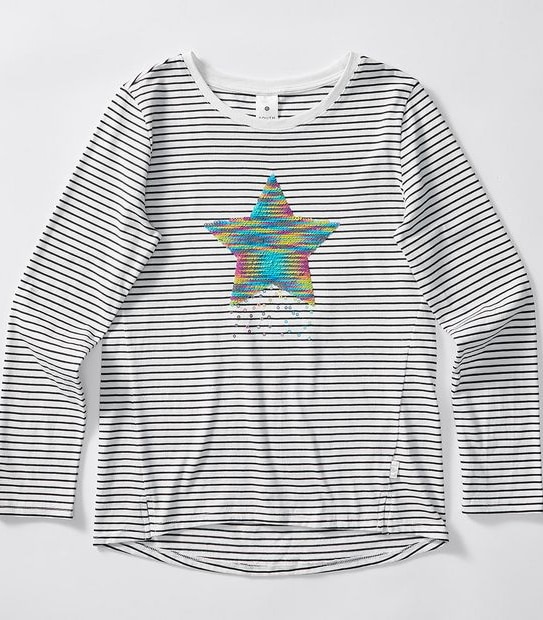 Star Reversible Sequin Long Sleeve Top