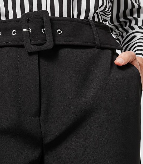 Preview Tapered Leg Fashion Pants - Black