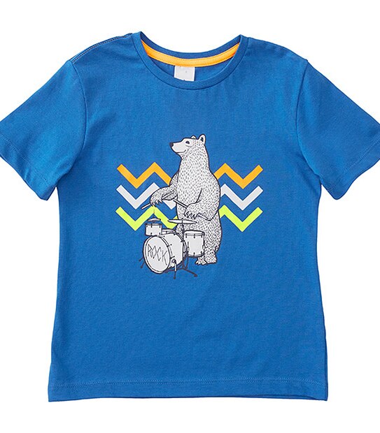 Short Sleeve Drumming Bear T-Shirt