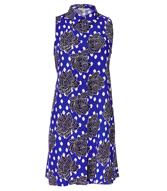 Swing Shirt Dress - Blue Floral