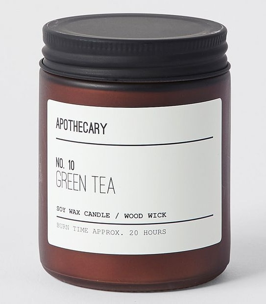 Apothecary Single Wood Wick Candle - Green Tea Leaf