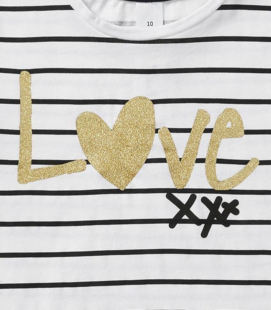 Short Sleeve Glitter Love T-Shirt