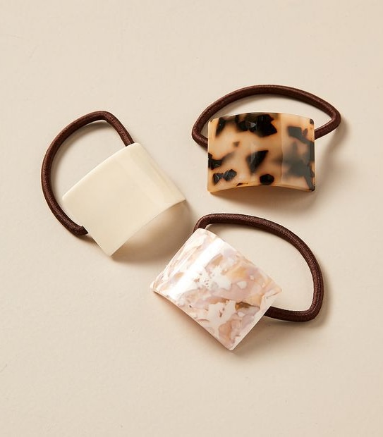 3 Pack Resin Hairties - Milky Tortoiseshell