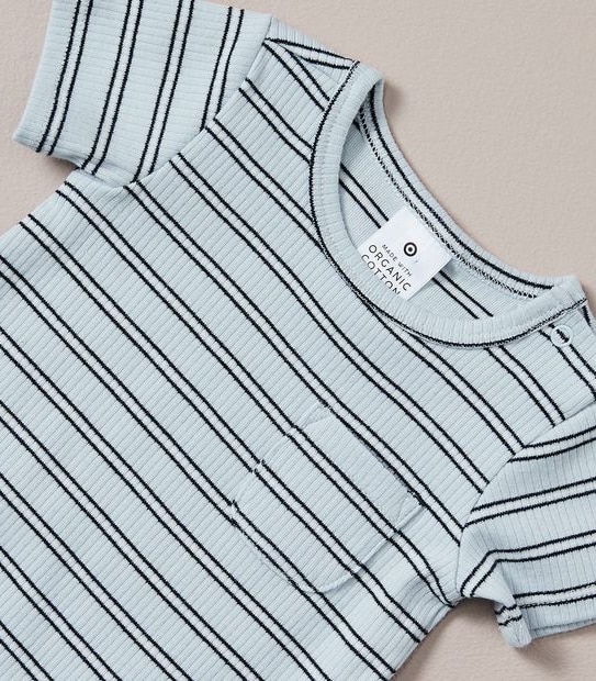 Baby Organic Cotton Rib Stripe Bodysuit | Target Australia