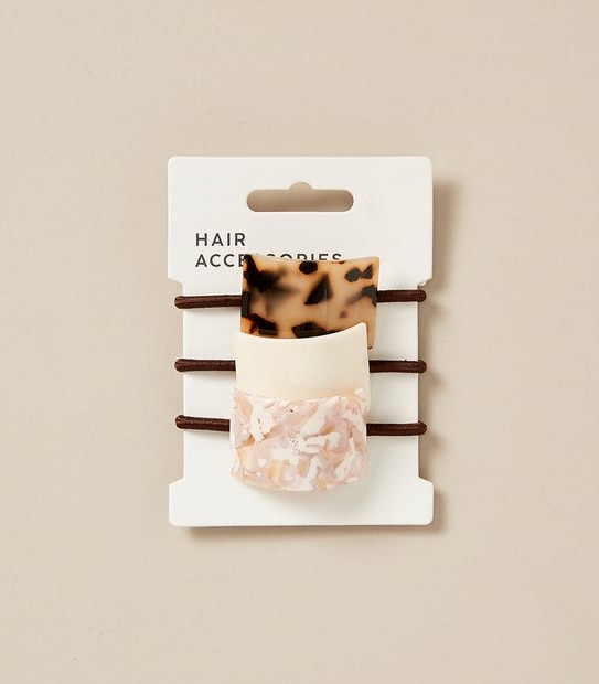 3 Pack Resin Hairties - Milky Tortoiseshell