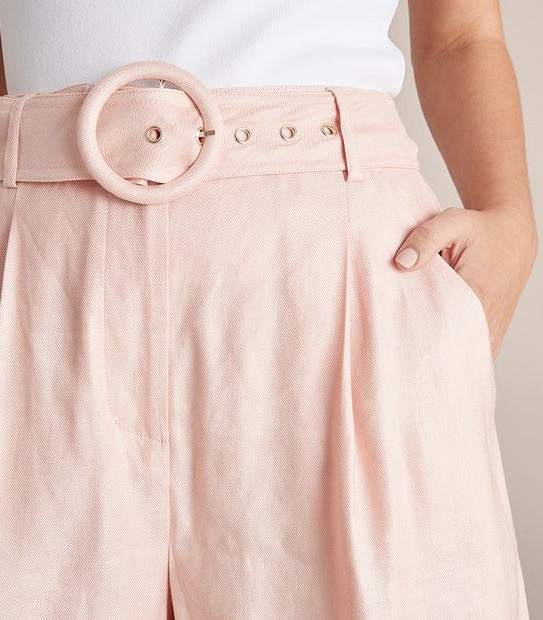 Preview Linen Blend High Waisted Belted Shorts Target Australia
