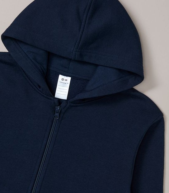 School Fleece Zip Thru Hoodie