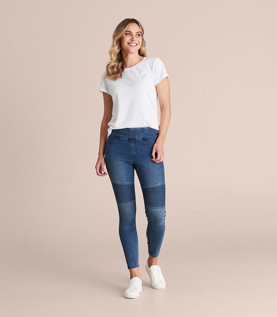 Lydia Biker High Rise Full Length Denim Jeggings 