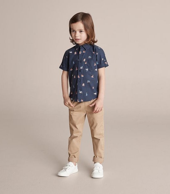 245165_06 SS SHIRT DOG AOP - NAVY