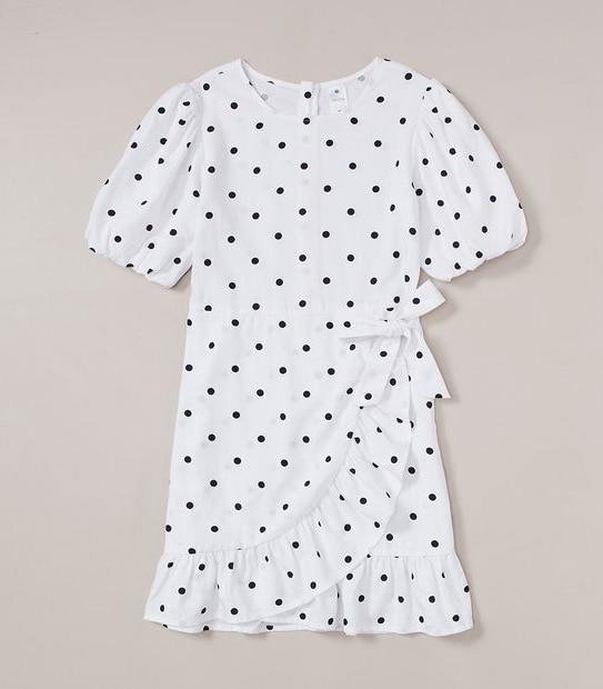 Linen Blend Wrap Front Dress