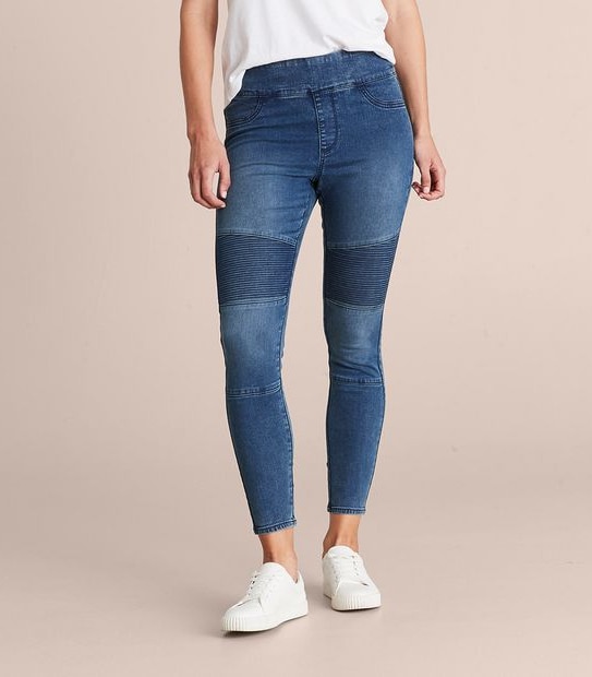 Lydia Biker High Rise Full Length Denim Jeggings 