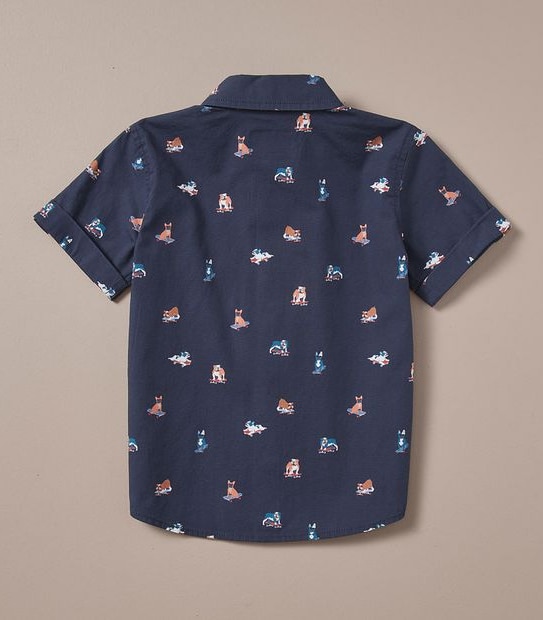 245165_06 SS SHIRT DOG AOP - NAVY