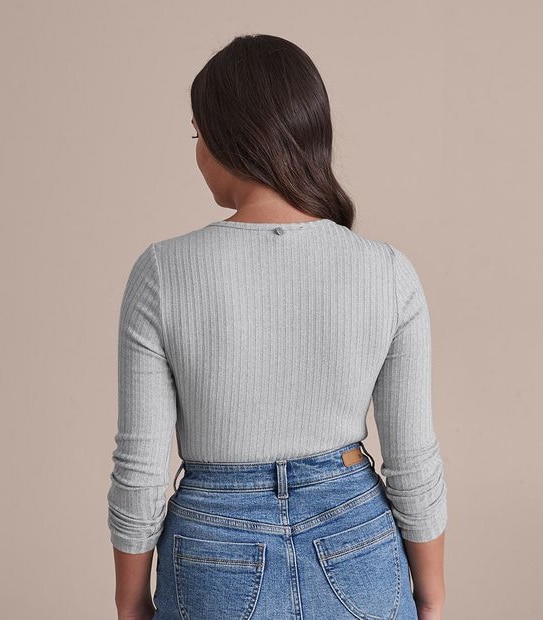 Dannii Minogue Petites Henley Knit Long Sleeve T-Shirt