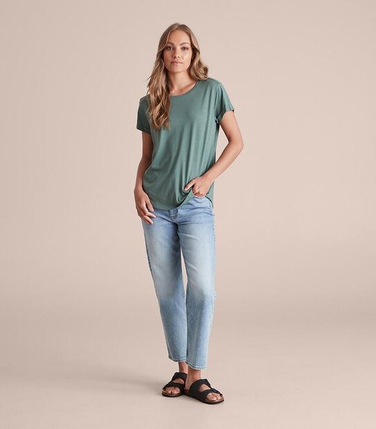 Cotton/Modal Relaxed Crew T-Shirt