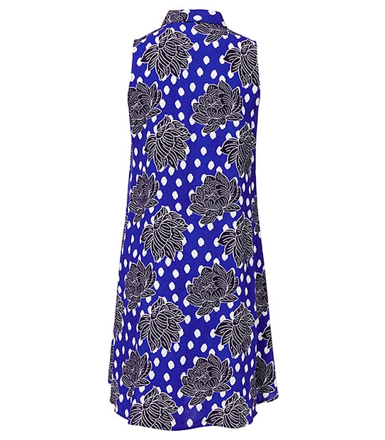 Swing Shirt Dress - Blue Floral