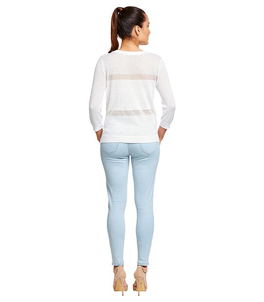 Dannii Minogue Petites Eyelet Jumper - White