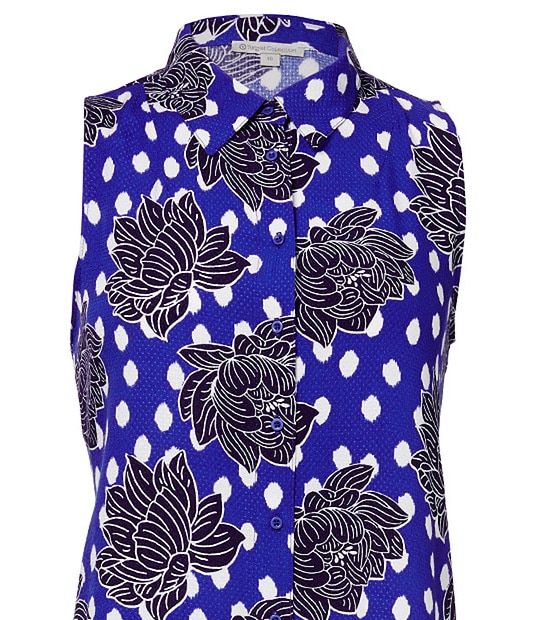 Swing Shirt Dress - Blue Floral