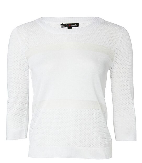 Dannii Minogue Petites Eyelet Jumper - White