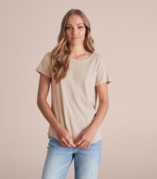 Cotton/Modal Relaxed Crew T-Shirt