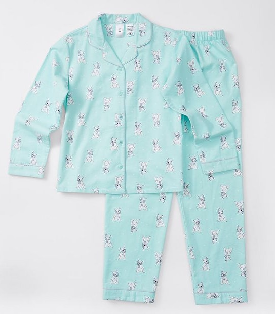 Dog Flannelette Pyjama Set - Aqua