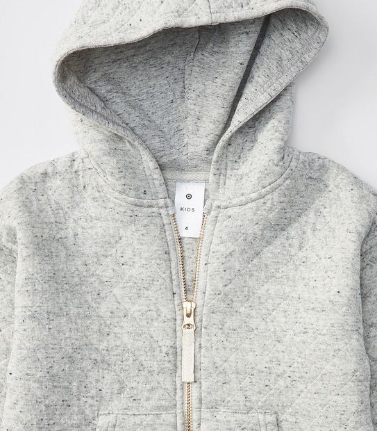 Quilted Zip Through Hooded Jacket - Grey