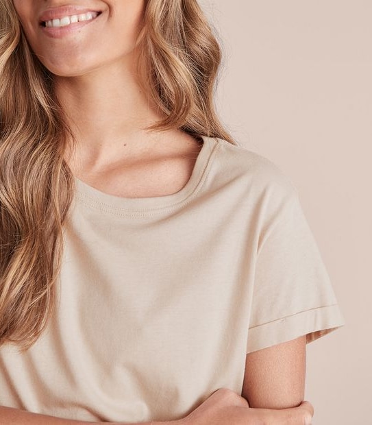 Cotton/Modal Relaxed Crew T-Shirt