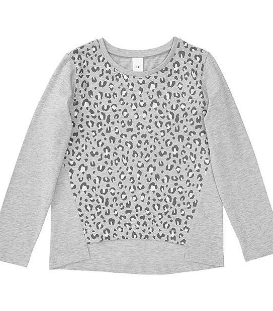 Long Sleeve Leopard Print Top
