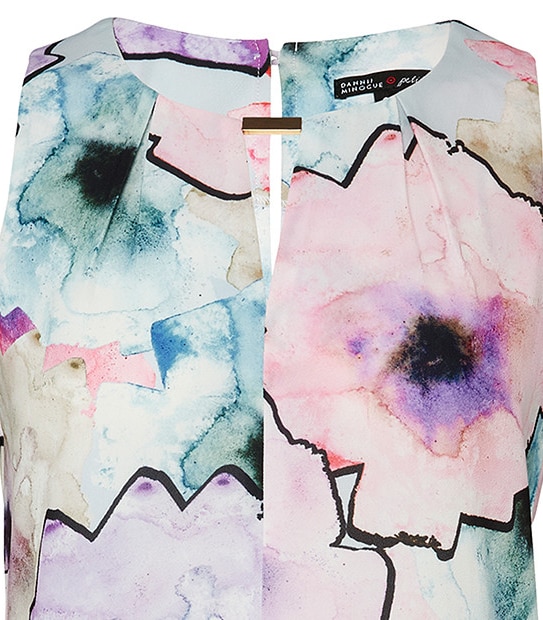 Dannii Minogue Petites Pleat Neck Tank - Floral