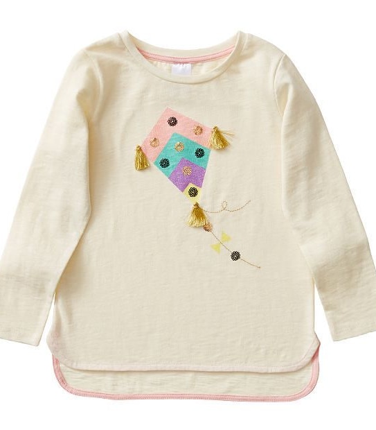 Long Sleeve Kite Print T-Shirt