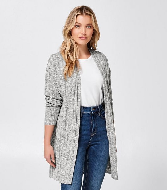 Cut and Sew Cardigan - Grey Marle