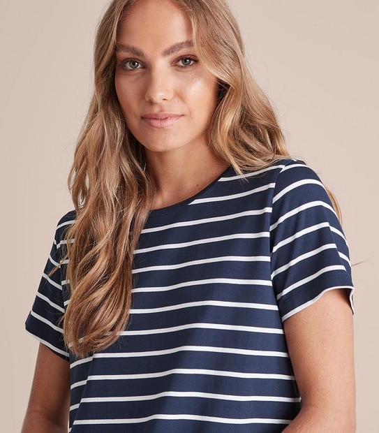 Modal/Elastane Crew Neck T-Shirt