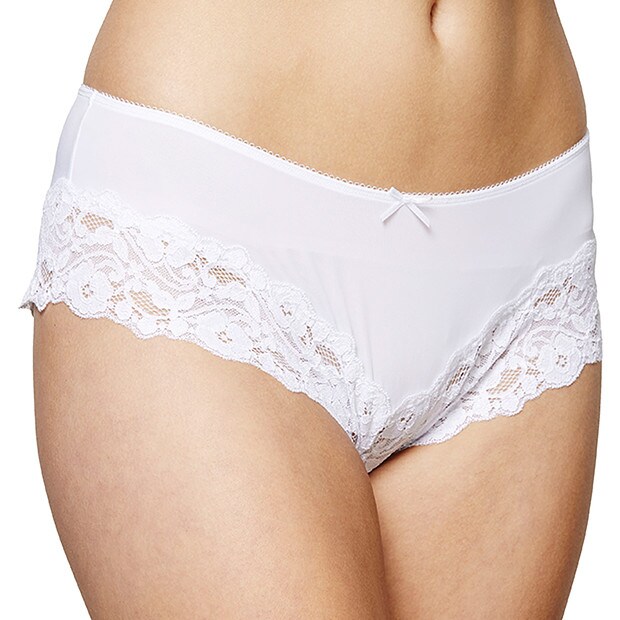 Microfibre Cheeky Cut Bikini Briefs - White Microfibre Cheeky Cut Bikini Briefs - White