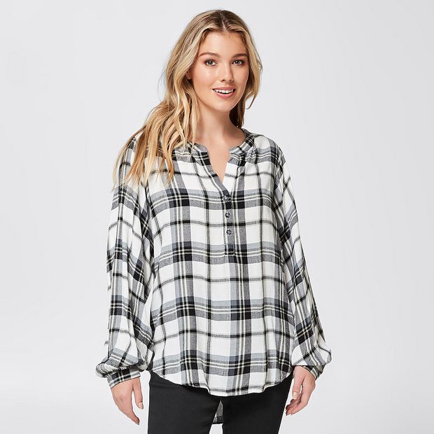 black and white peasant top