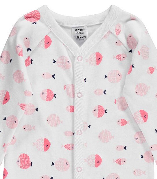 Baby Fish Print Interlock Coverall
