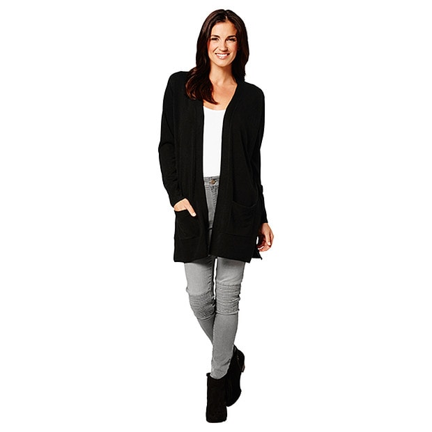 Cashmere Feel Cardigan - Black Cashmere Feel Cardigan - Black