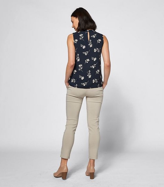 Preview Stand Collar Pleat Front Shell Top