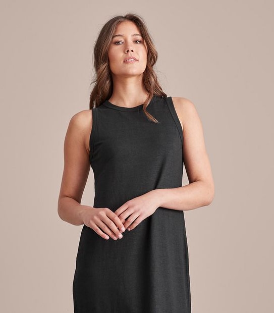 Linen Blend Knit Maxi Dress
