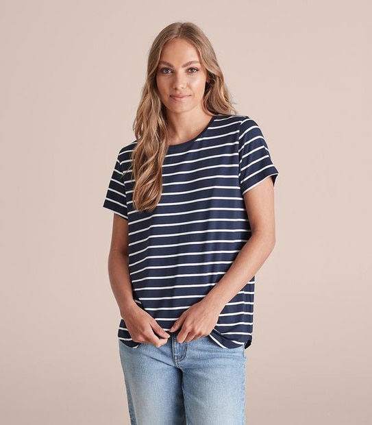 Modal/Elastane Crew Neck T-Shirt