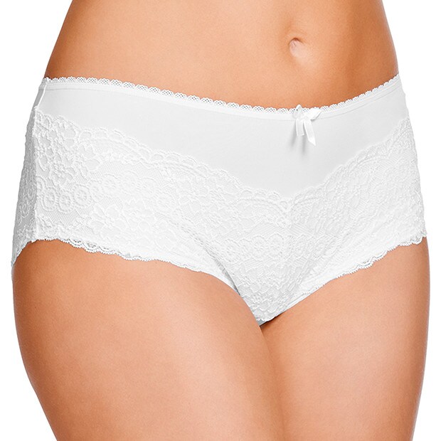 Everyday Lace Boyleg Briefs - White Everyday Lace Boyleg Briefs - White