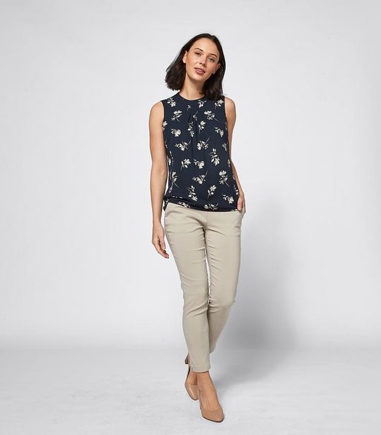 Preview Stand Collar Pleat Front Shell Top