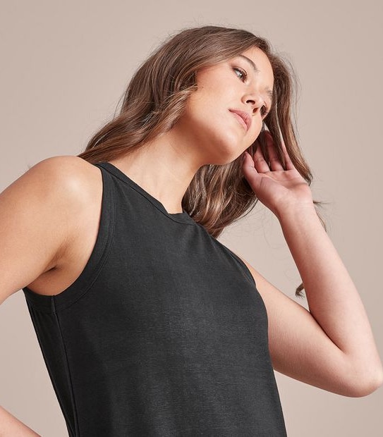 Linen Blend Knit Maxi Dress