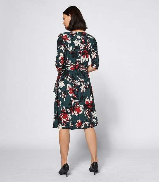 Preview 3/4 Sleeve Knit Wrap Dress
