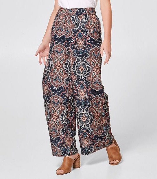 Wide Leg Pants - Paisley Print